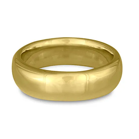 Classic Comfort Fit Wedding Ring, 18K Yellow Gold 7mm Wide by 2mm Thick