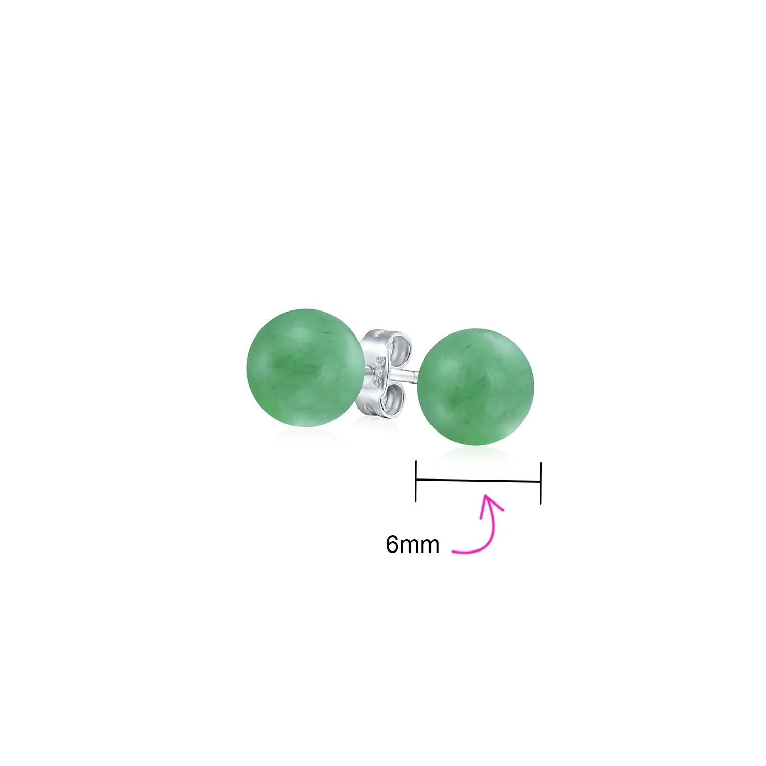 Classic Gemstone Ball Stud Earrings .925 Sterling Silver Birthstone Color Option