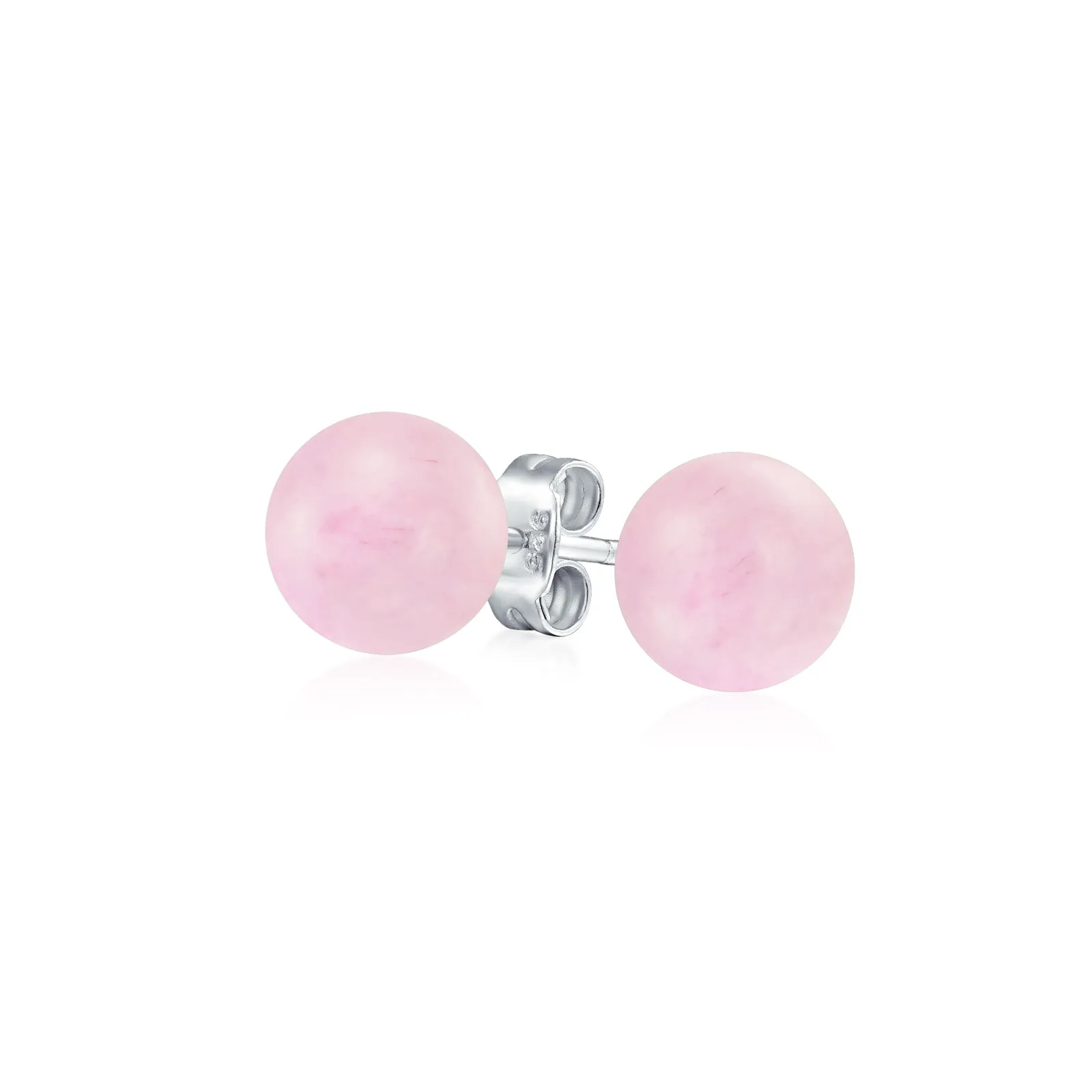 Classic Gemstone Ball Stud Earrings .925 Sterling Silver Birthstone Color Option