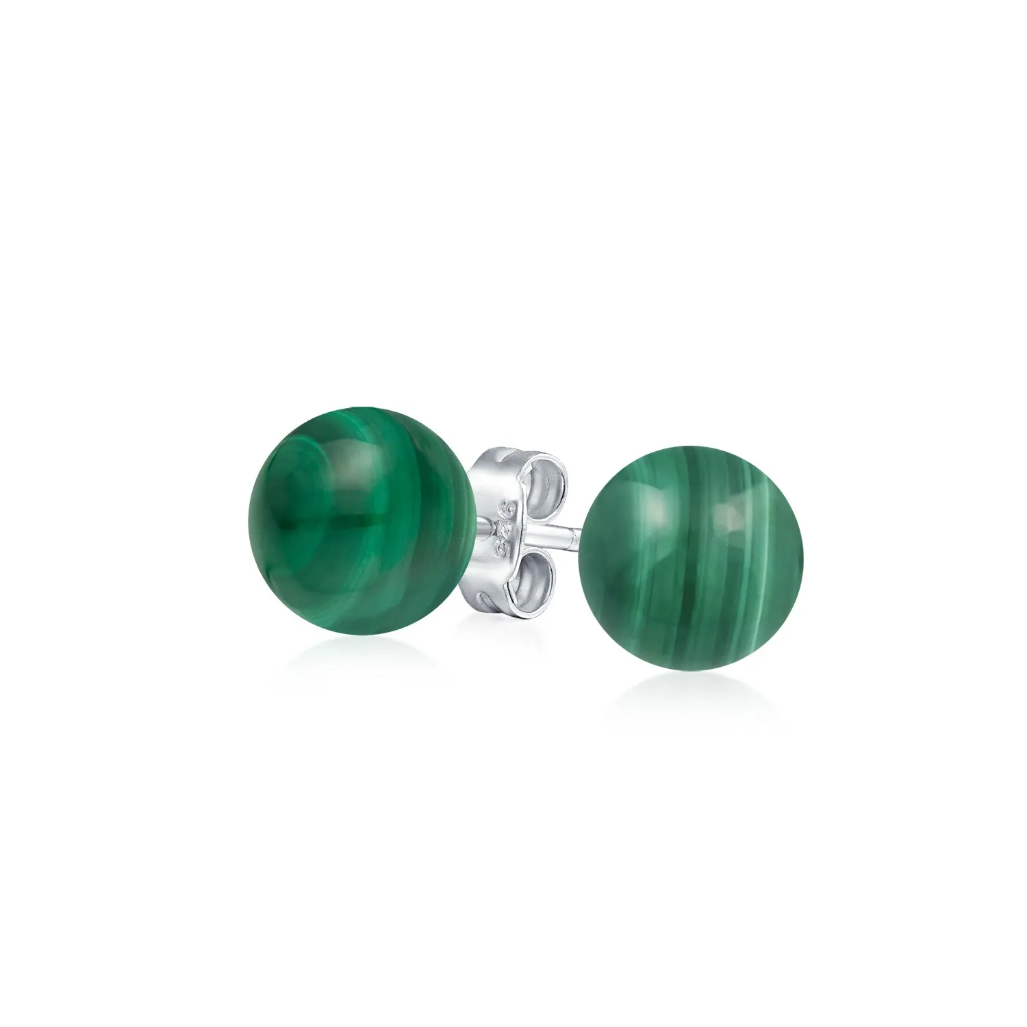 Classic Gemstone Ball Stud Earrings .925 Sterling Silver Birthstone Color Option