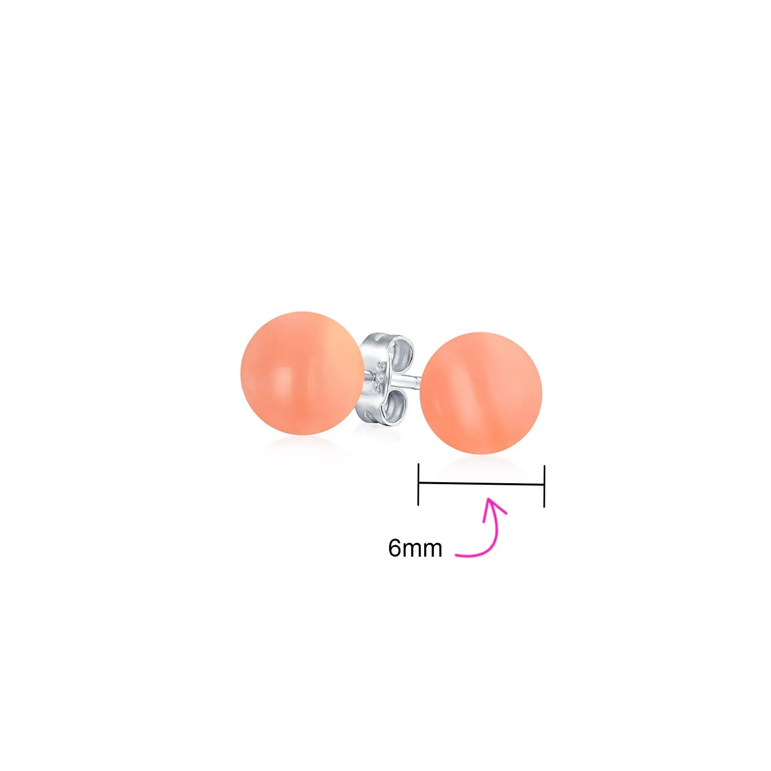 Classic Gemstone Ball Stud Earrings .925 Sterling Silver Birthstone Color Option