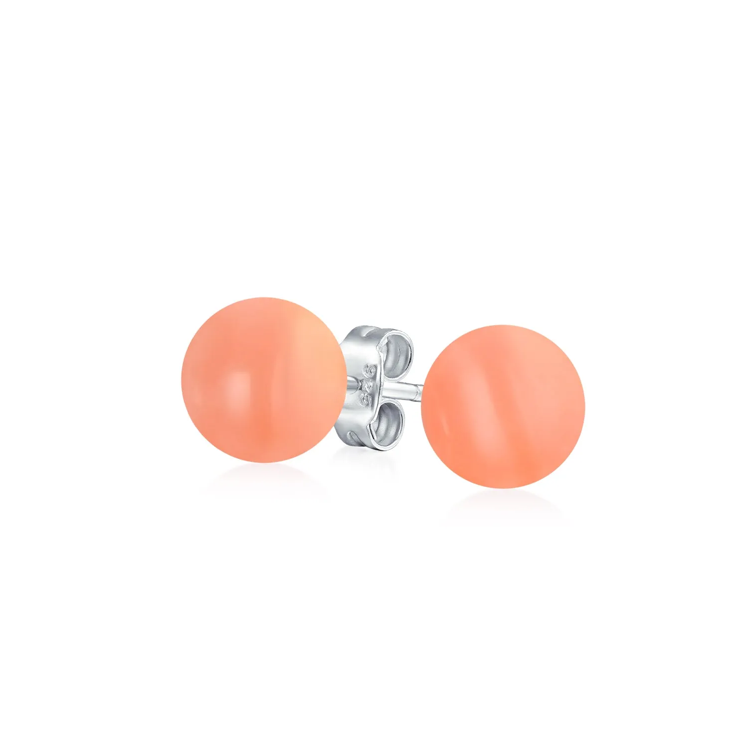 Classic Gemstone Ball Stud Earrings .925 Sterling Silver Birthstone Color Option