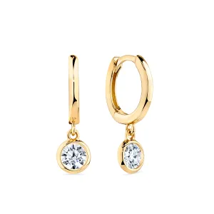 Cubic Zirconia Huggie Earrings in 9ct Yellow Gold