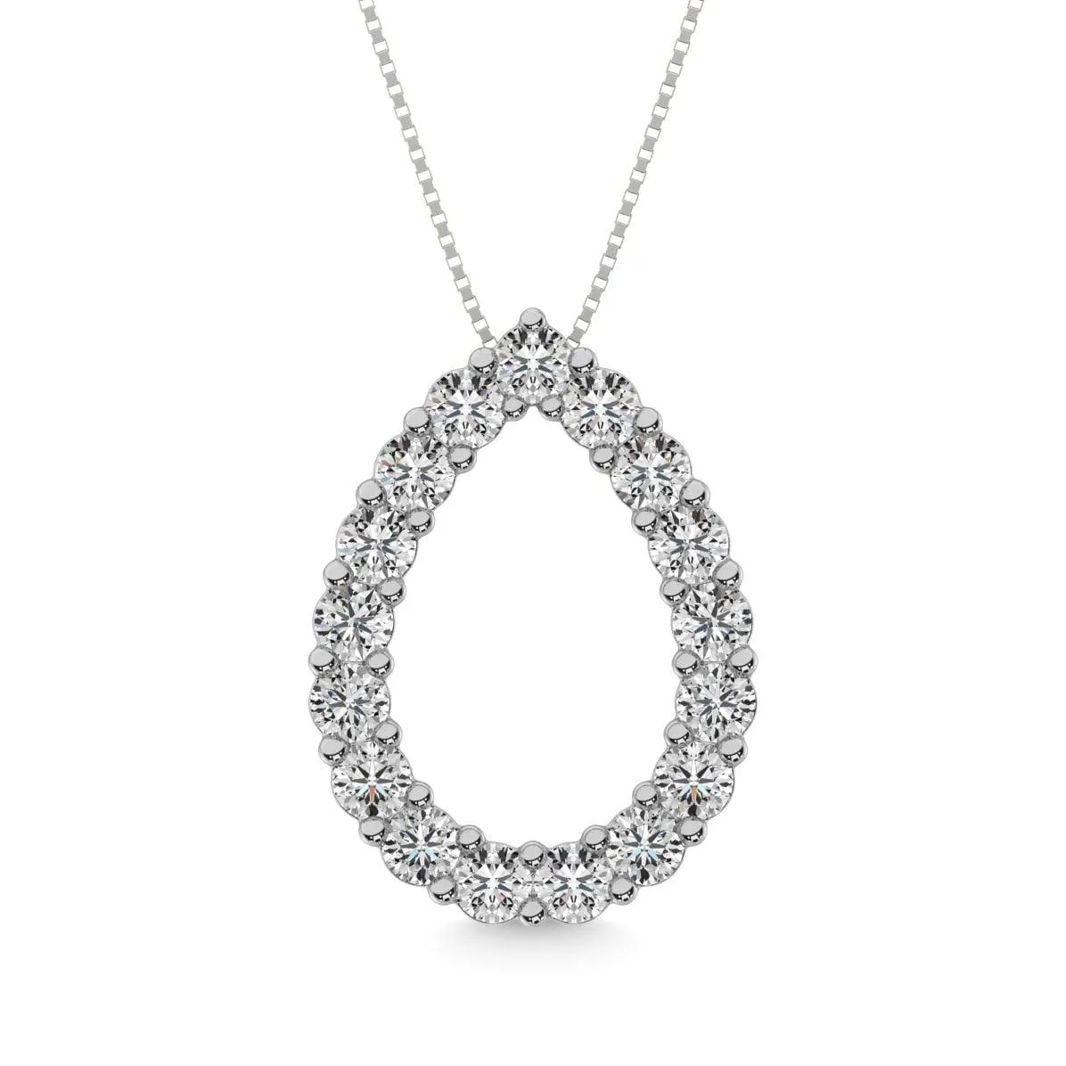 Diamond 1 ct tw Pear Shape Pendant in 14K White Gold