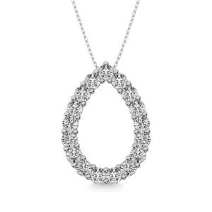 Diamond 1 ct tw Pear Shape Pendant in 14K White Gold