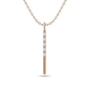 Diamond 1/10 Ct.Tw. Straight Baguette Bar Pendant in 10K Rose Gold