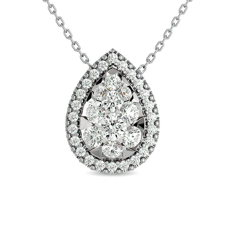 Diamond 1/2 ct tw Pear Shape Fashion Pendant in 14K White Gold