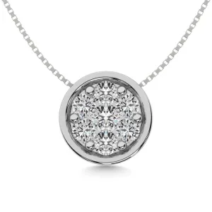 Diamond 1/2 ct tw Round Slider Pendant in 14K White Gold