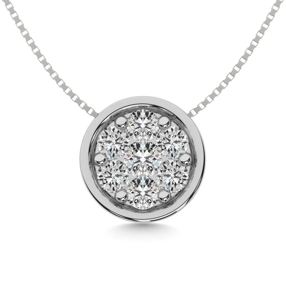 Diamond 1/2 ct tw Round Slider Pendant in 14K White Gold