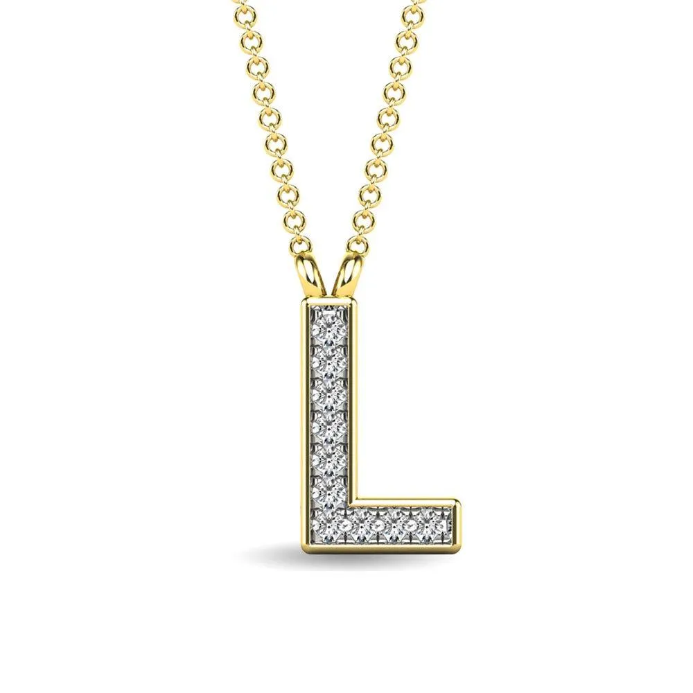 Diamond 1/20 Ct.Tw. Letter L Pendant in 10K Yellow Gold