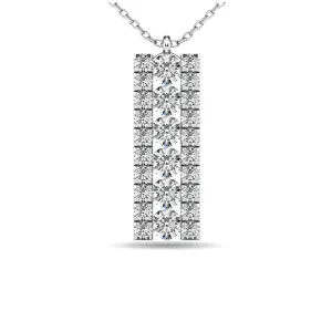 Diamond 1/4 ct tw Bar Pendant in 14K White Gold