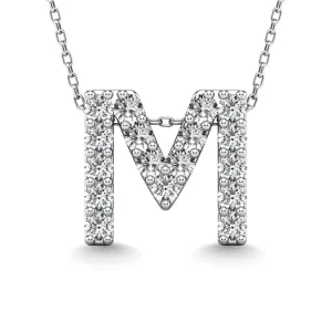 Diamond 1/6 Ct.Tw. Letter M Pendant in 14K White Gold"