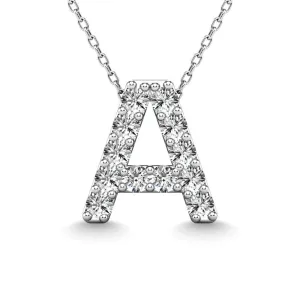 Diamond 1/8 Ct.Tw. Letter A Pendant in 14K White Gold"