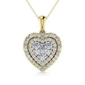 Diamond 3/4 Ct.Tw. Heart Pendant in 14K Yellow Gold