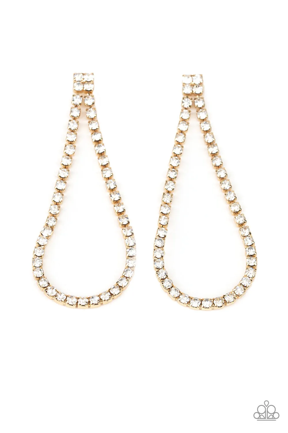 Diamond Drops Gold Post-Earrings