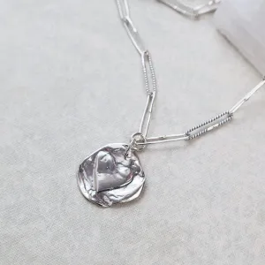 Double Sided Heart and Star Charm on Handmade Oval Link Chain Necklace