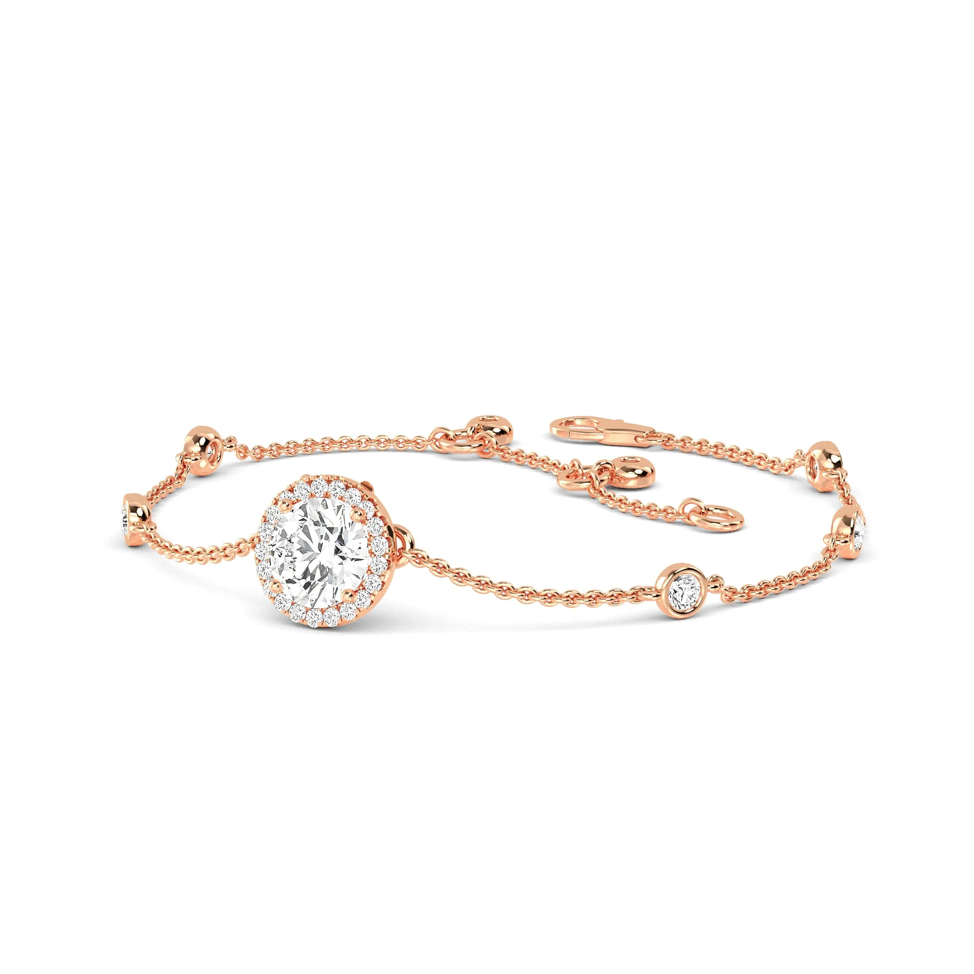 Elegant Bracelet with Diamond Centerpiece Gold Bracelet