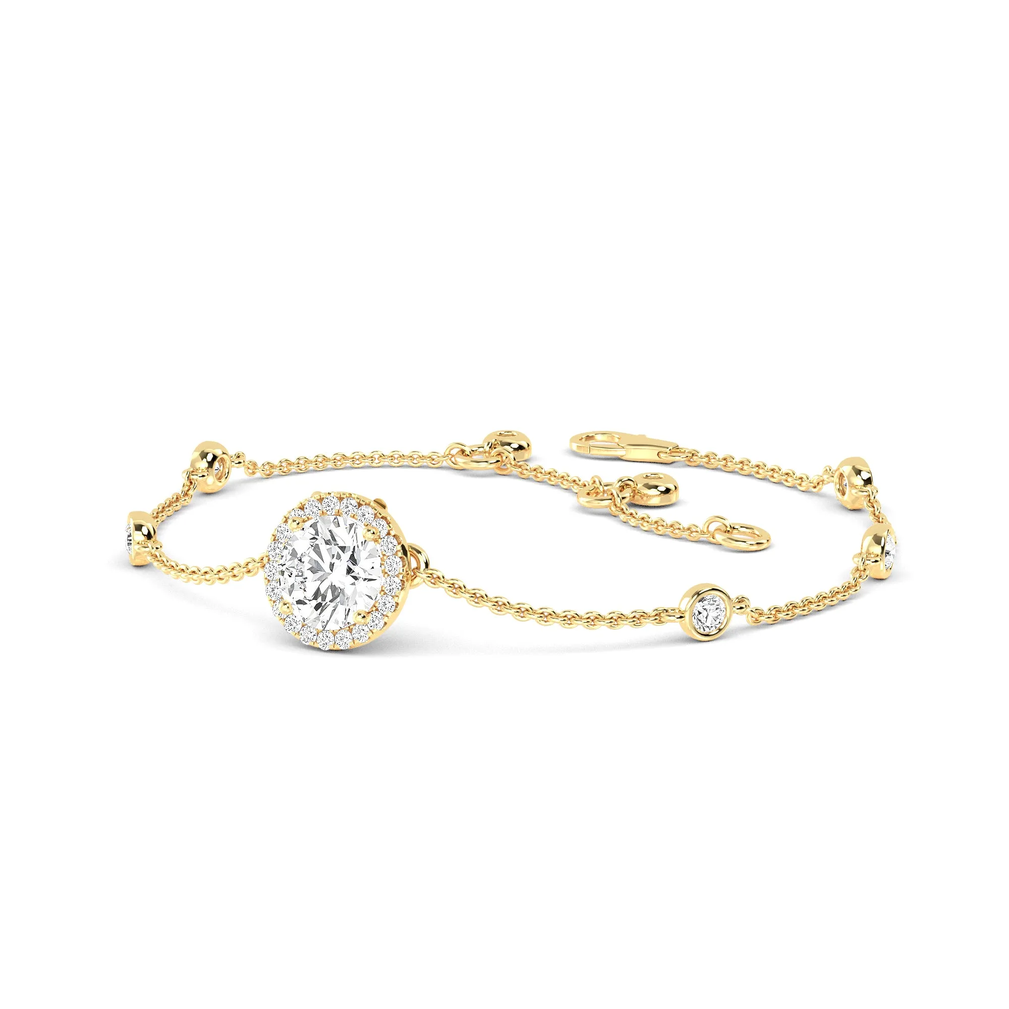 Elegant Bracelet with Diamond Centerpiece Gold Bracelet