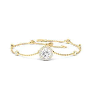 Elegant Bracelet with Diamond Centerpiece Gold Bracelet