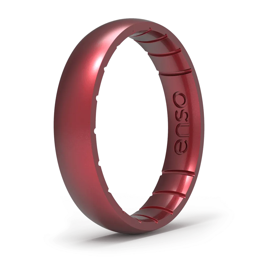 Elements Classic Thin Silicone Ring - Ruby