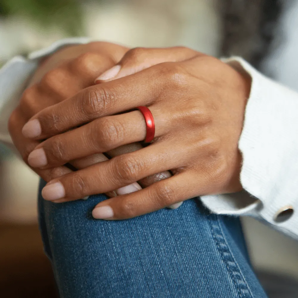 Elements Classic Thin Silicone Ring - Ruby