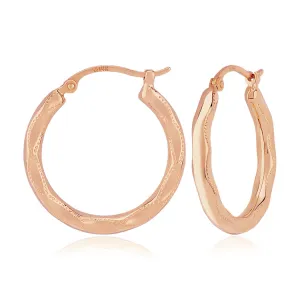 Embossed Hoop Earrings, 14Kt