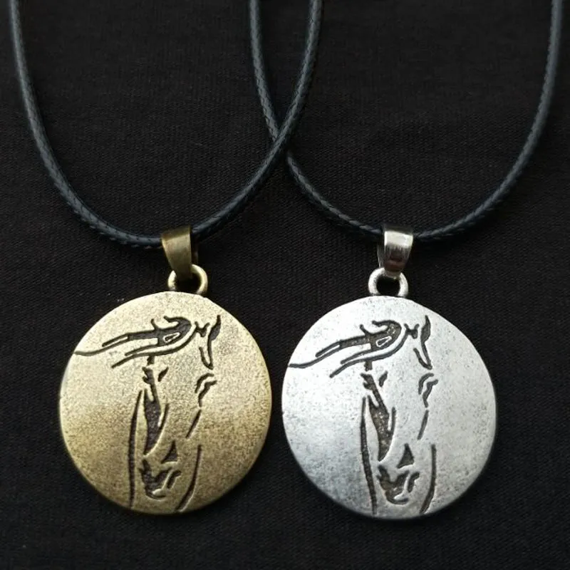 Equestrian Horse Head Necklace Set with Metal Pendants