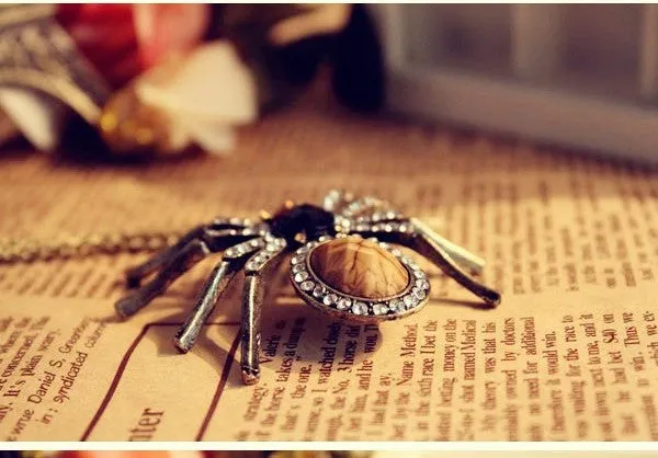 Fashion vintage personality spider necklace