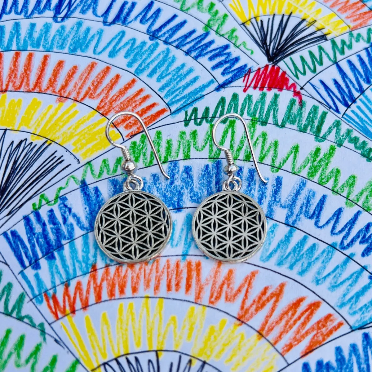 Flower of Life Earrings for Harmonious Energy