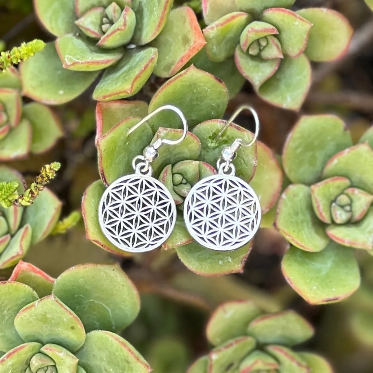 Flower of Life Earrings for Harmonious Energy