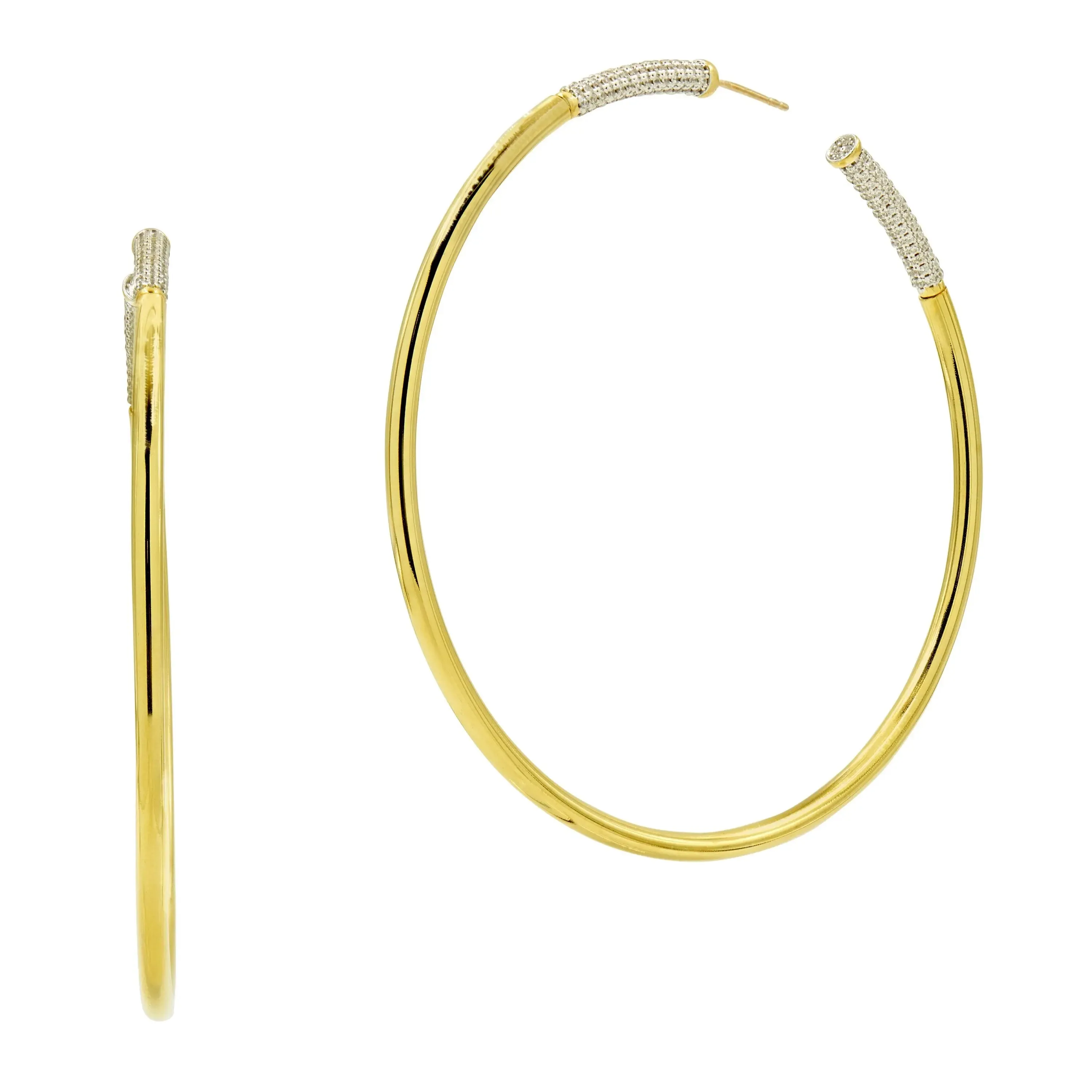 FREIDA ROTHMAN Miss Modern Sleek Hoop Earrings