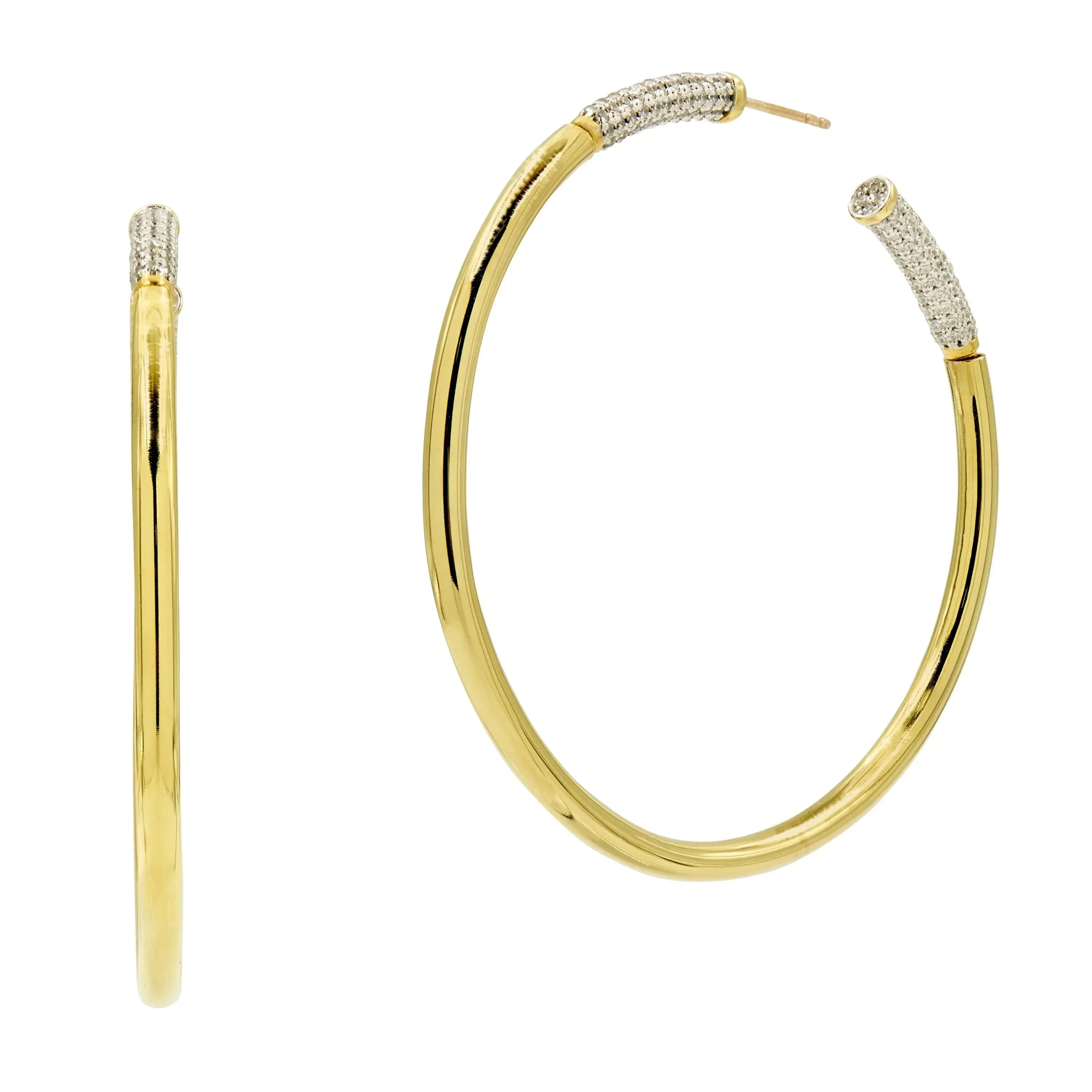 FREIDA ROTHMAN Miss Modern Sleek Hoop Earrings