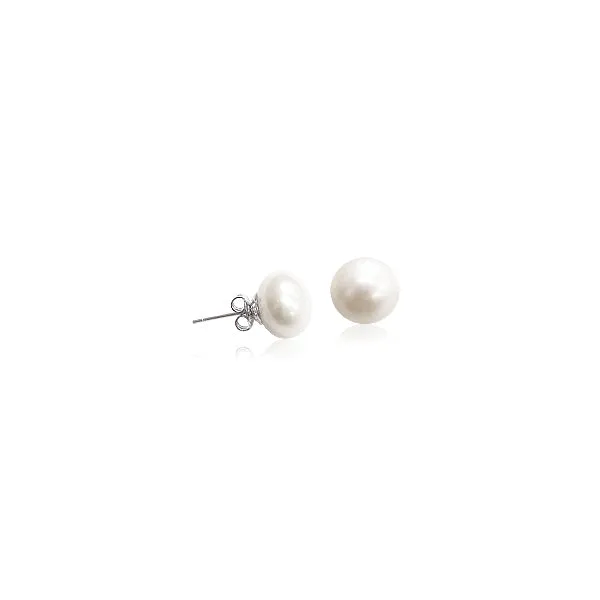 Freshwater Pearl Button Earrings