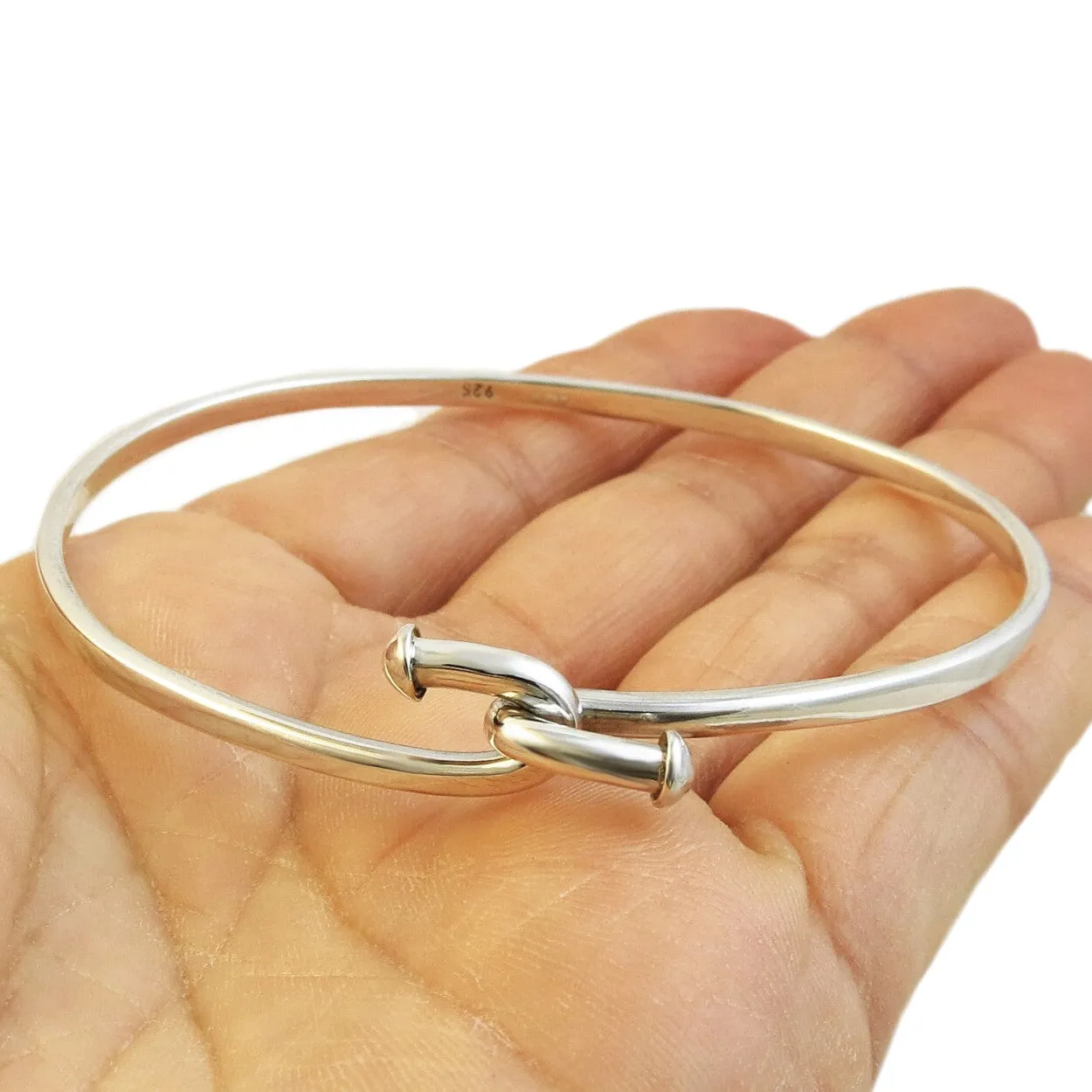 Front Hook Sterling Silver Bracelet Cuff Gift Boxed