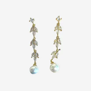 GOLD PEARL DROP EARRINGS