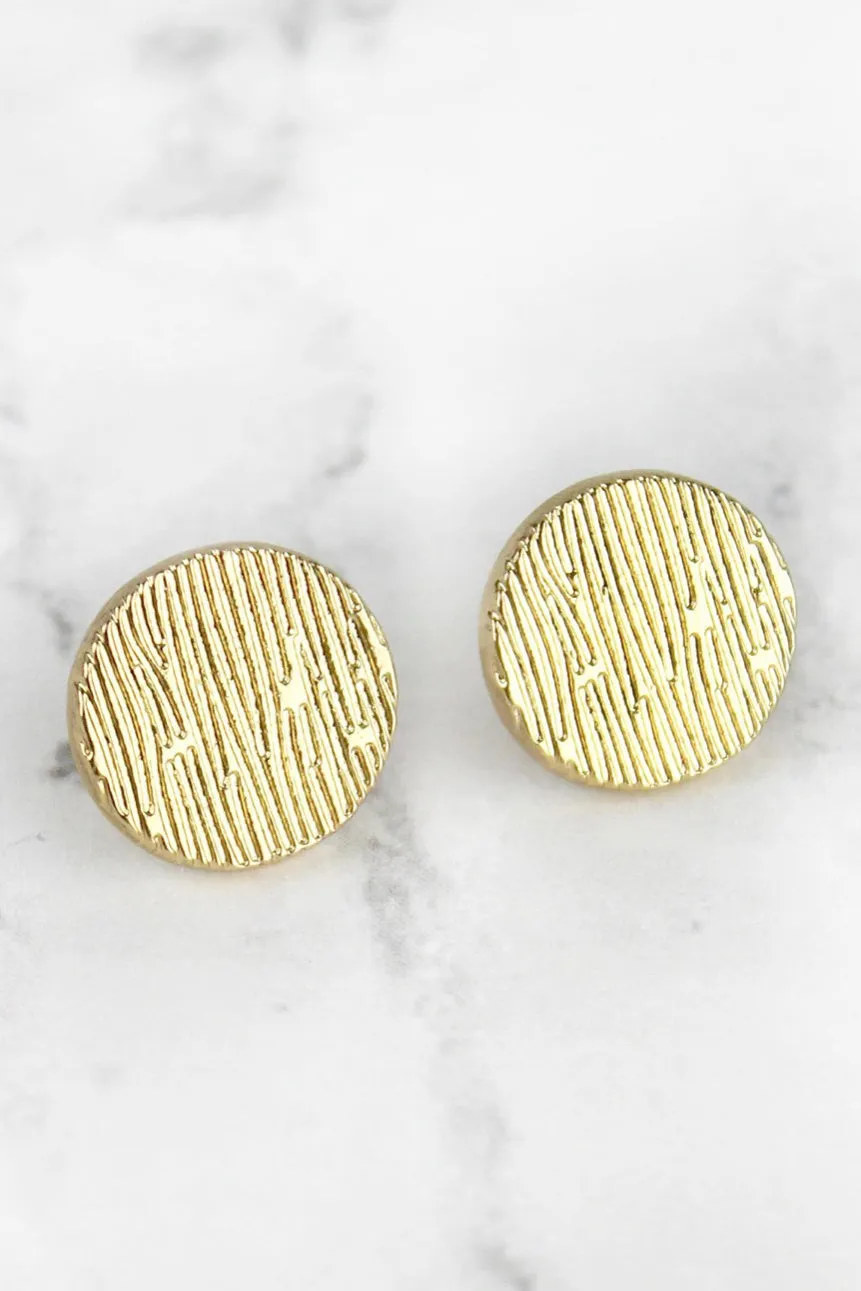 Gold Textured Earrings Earrings (RTS)