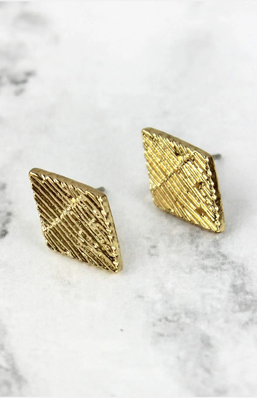 Gold Textured Earrings Earrings (RTS)