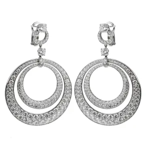 Graff 17.8ct Diamond Double Hoop White Gold Earrings