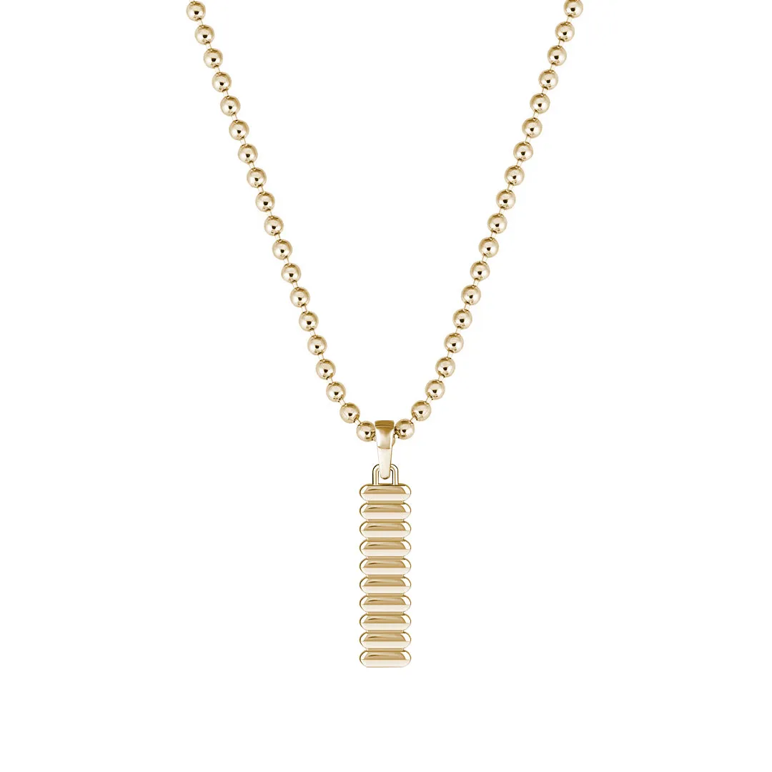 Grosgrain Tag Pendant in Gold