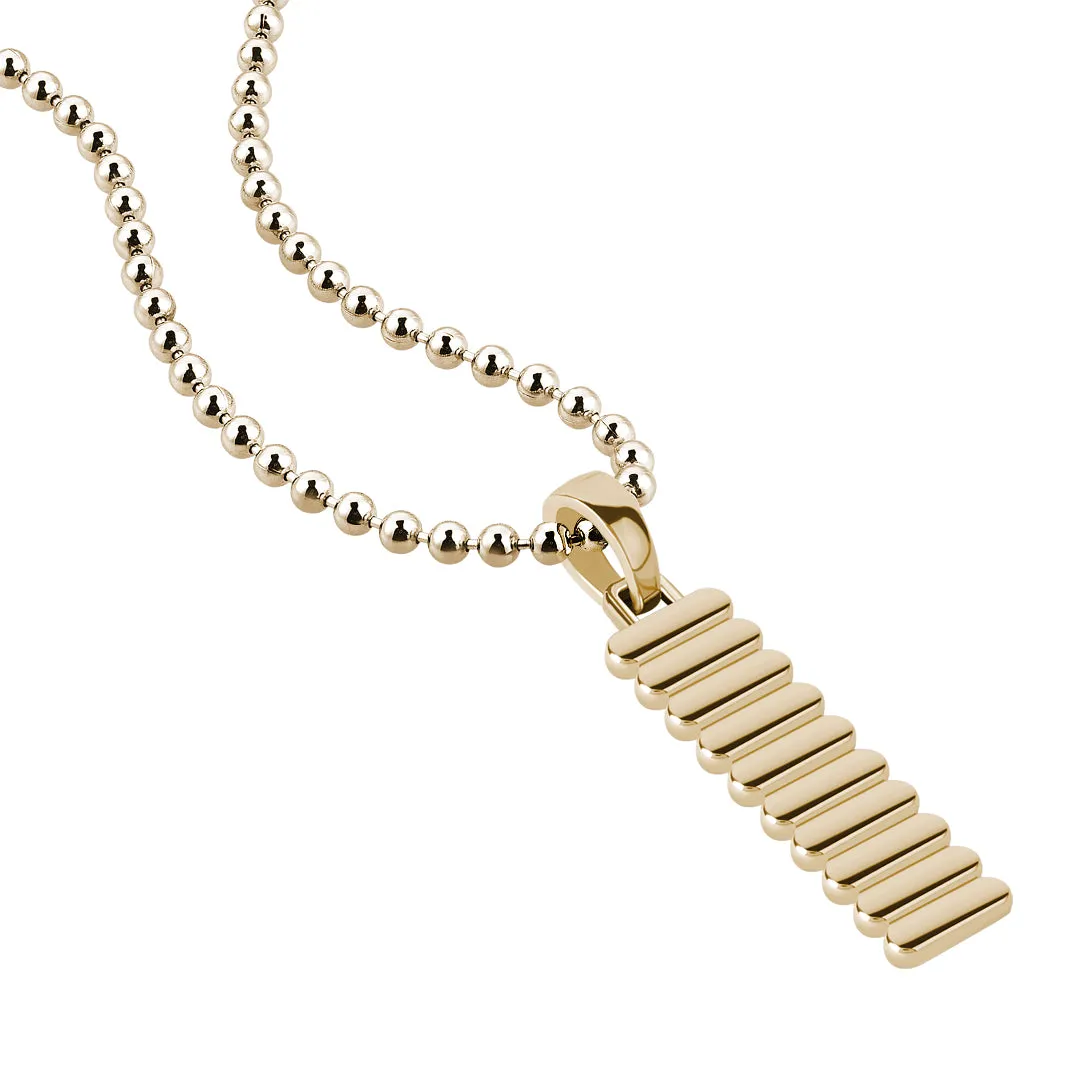 Grosgrain Tag Pendant in Gold