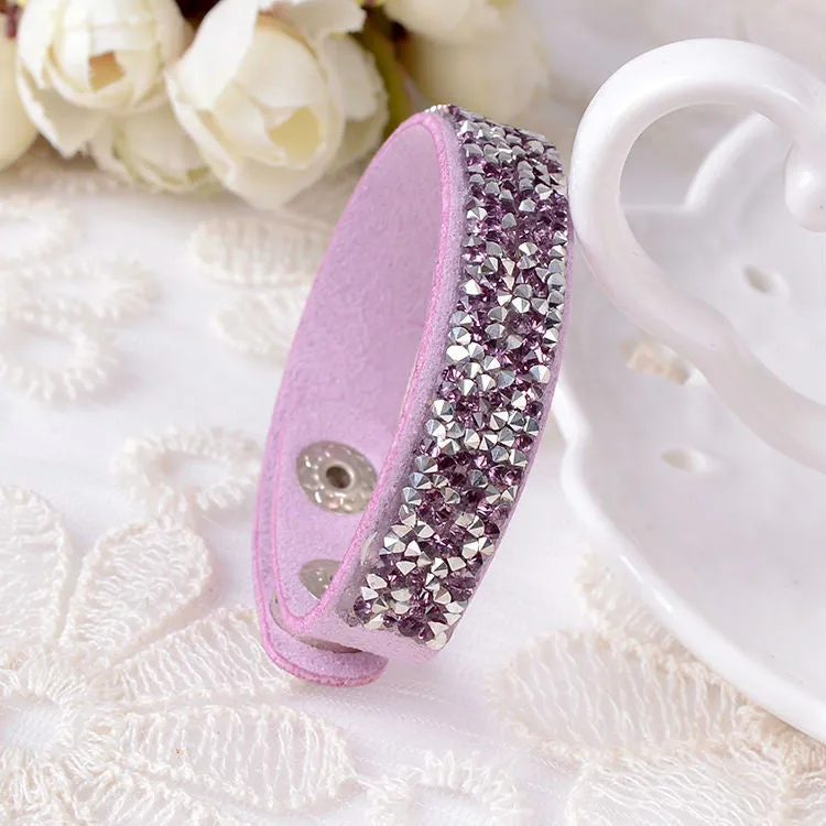 Hot Selling New Fashion 6 Layer Wrap Bracelets Slake Leather Bracelets With Crystals Couple Jewelry