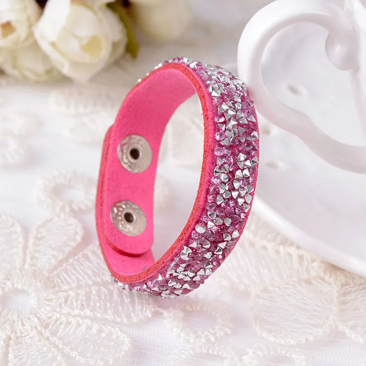 Hot Selling New Fashion 6 Layer Wrap Bracelets Slake Leather Bracelets With Crystals Couple Jewelry