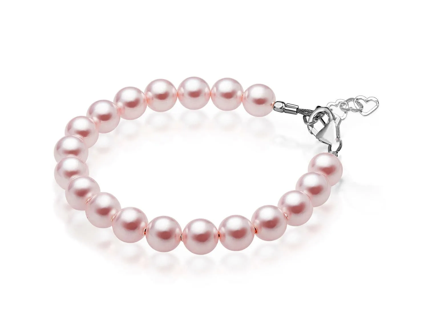 Infant Baby Girl Elegant Bracelet with Pink Pearls