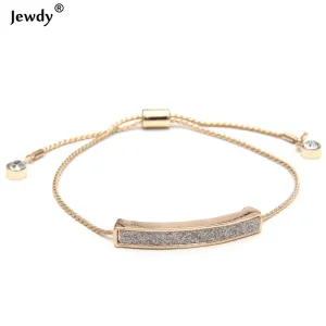 Jewdy 3 colors adjustable crystal shining bracelet gold silver black open bangles fashion fine luxury jewelry forever love