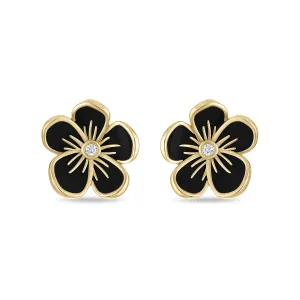 Large Florette Studs in Black