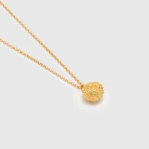 Large round seed of the forest - sparkling necklace - silver 925 - gold plated