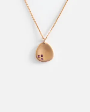 Leaf / Small Rose Gold   Rubies Pendant