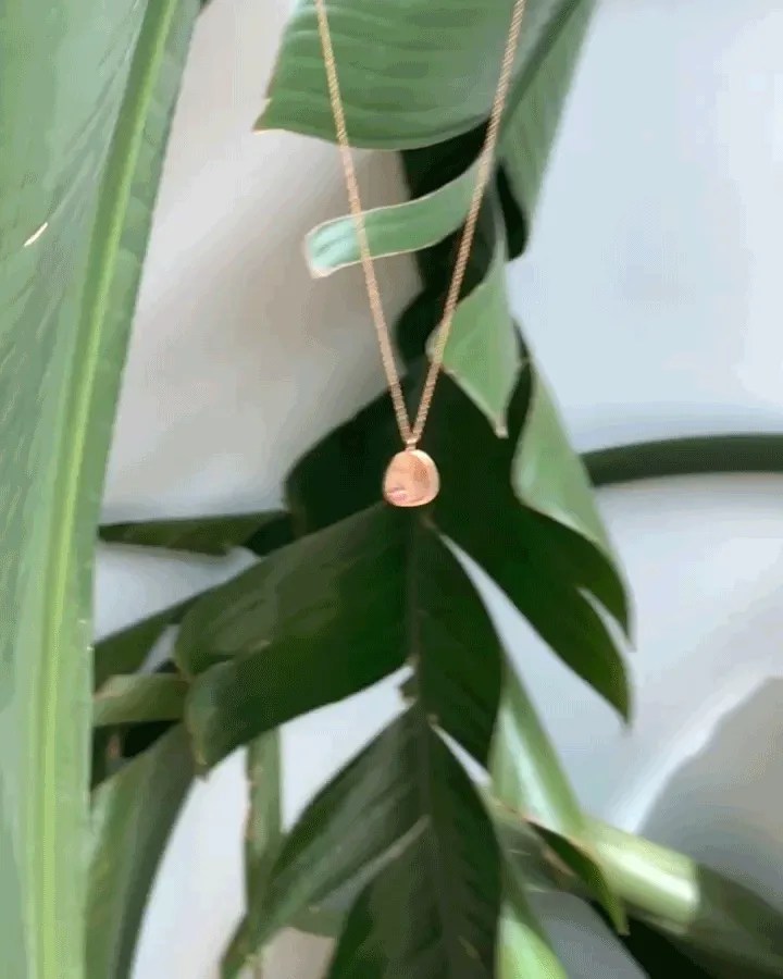 Leaf / Small Rose Gold   Rubies Pendant