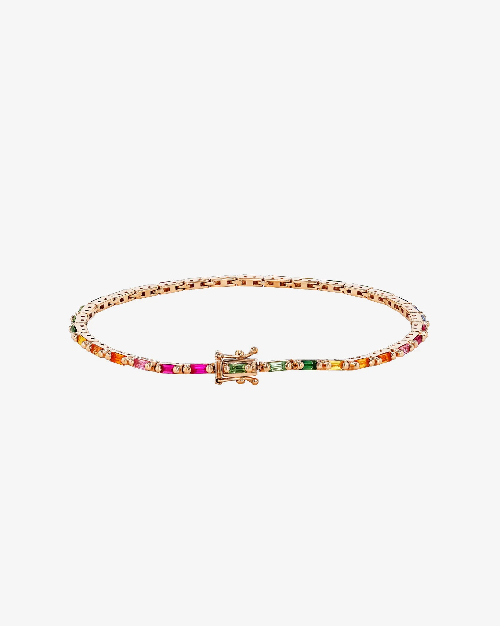 Linear Rainbow Sapphire Tennis Bracelet