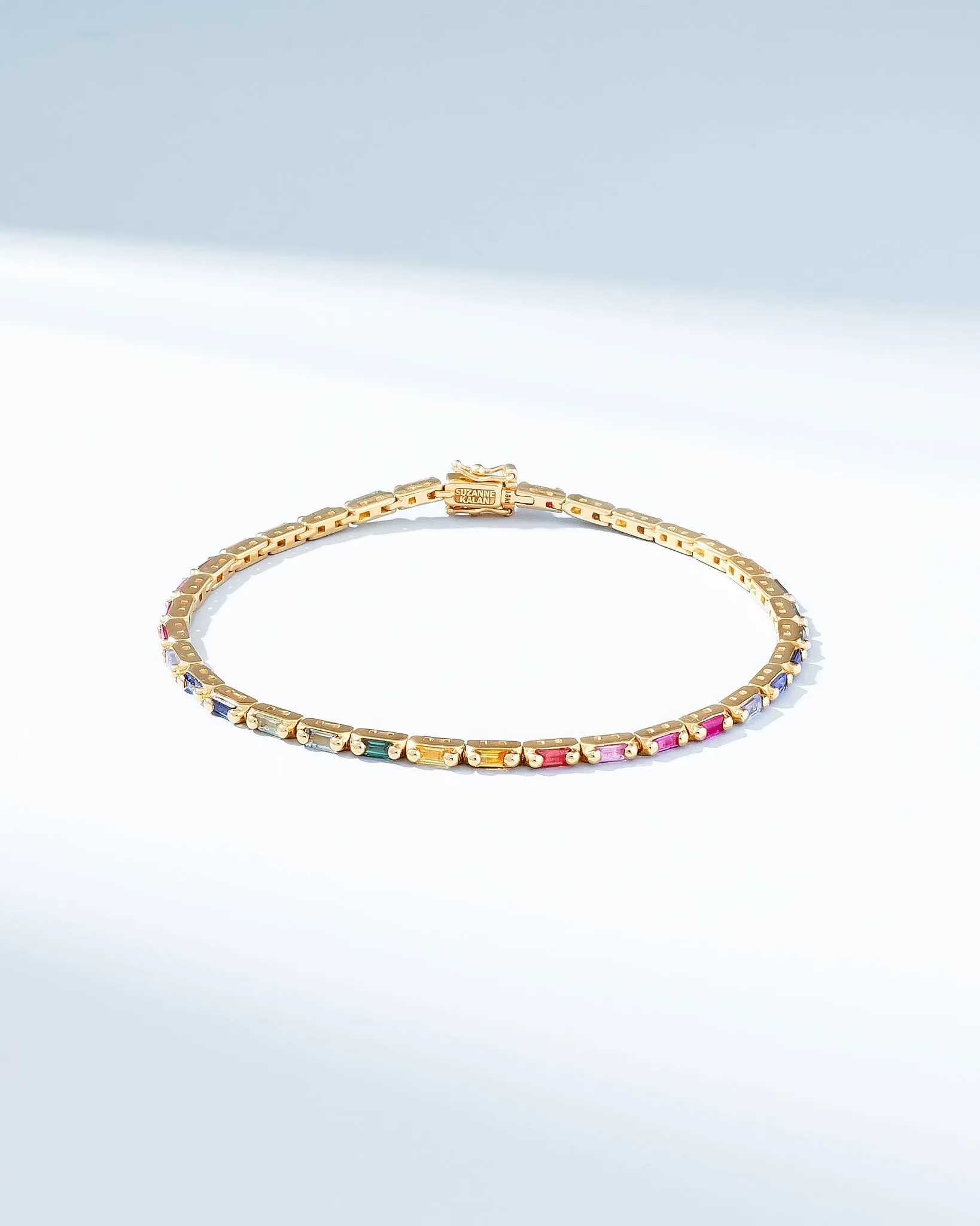 Linear Rainbow Sapphire Tennis Bracelet